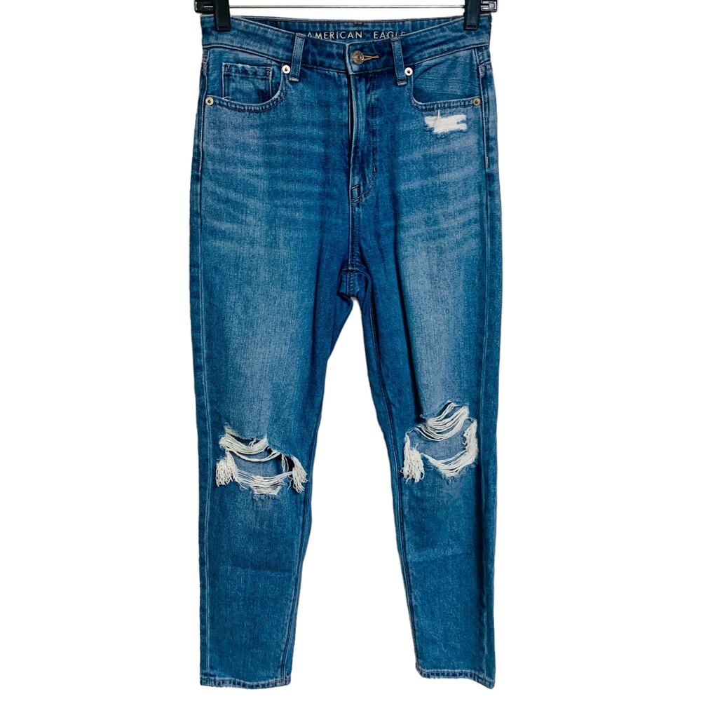 American Eagle Comfort Stretch Waistband Mom Jeans Womens Size 0 Short